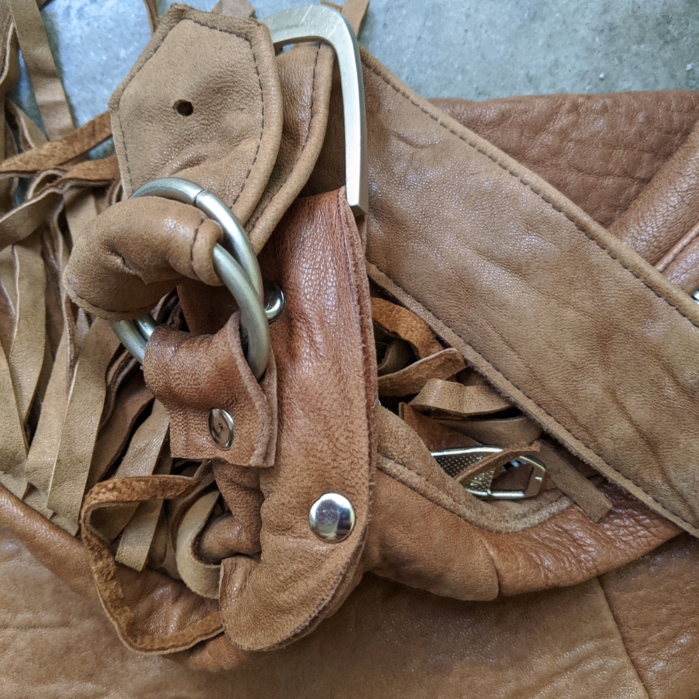 100% leather custom 2-of-a-kind couture saddle bag - Picture 4 of 7